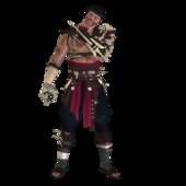 Havik Pelo Corto Negro Versión 2 de Mortal Kombat 1 CON EXPRESIÓN FACIAL EN BOCA